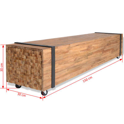 vidaXL Szafka pod telewizor z drewna tekowego, 150 x 30 x 30 cm