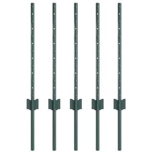 vidaXL Wbudowany słupek ogrodzeniowy 5 szt. zielony 100 cm