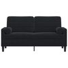 vidaXL 2-osobowa sofa z poduszkami, czarna, 140 cm, aksamit