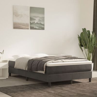 vidaXL Rama łóżka, ciemnoszara, tapicerowana aksamitem, 120 x 200 cm