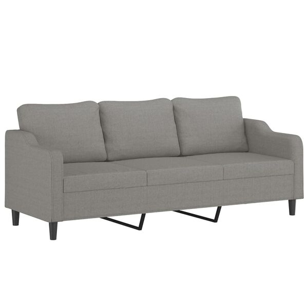 vidaXL 3-osobowa sofa z podn&oacute;żkiem, ciemnoszara, 210 cm, tkaniną