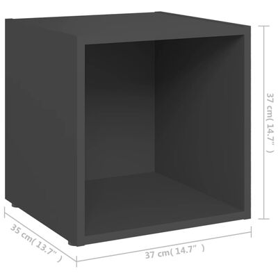 vidaXL Szafki pod telewizor, 2 szt., szare, 37x35x37 cm, płyta wiórowa