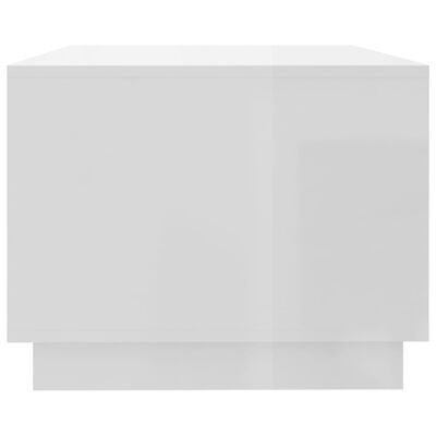 vidaXL Stolik kawowy, wysoki połysk, biały, 102x55x43 cm, płyta