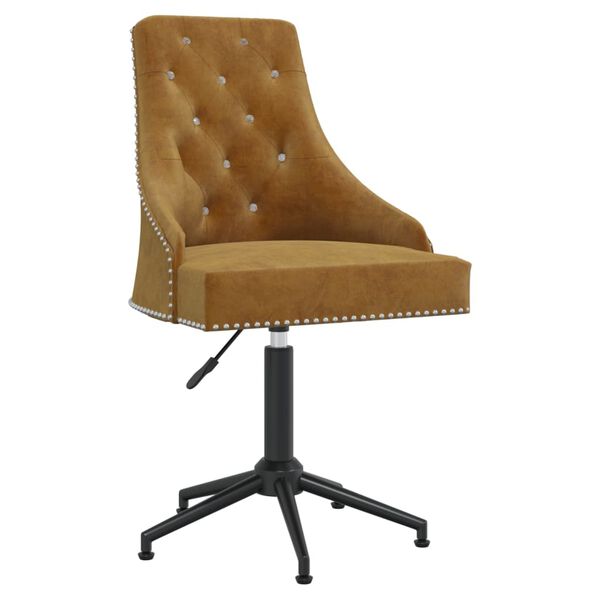 vidaXL Obrotowe krzesło stołowe, brązowe, tapicerowane aksamitem