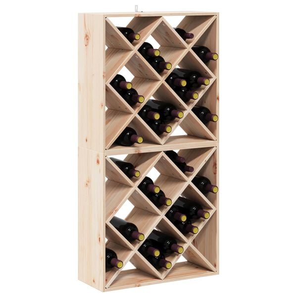 vidaXL Regał na wino 2 pcs Naturalny 62 x 25 x 62 cm