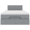 vidaXL Ł&oacute;żko otomana z materacem, jasnoszare, 120x200 cm, tkanina