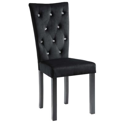 vidaXL Krzesła stołowe, 4 szt., czarne, obite aksamitem