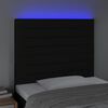 vidaXL Zagł&oacute;wek do ł&oacute;żka z LED, czarny, 100x5x118/128 cm, tkanina