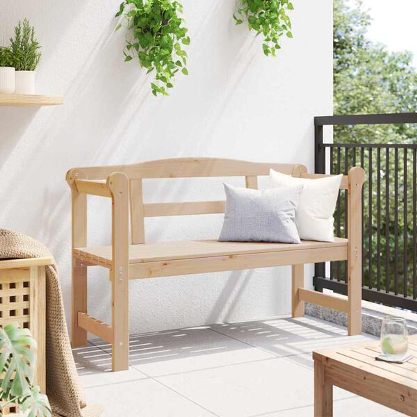 vidaXL Ławka ogrodowa Naturalny 119 x 44 x 76 cm Drewno sosnowe