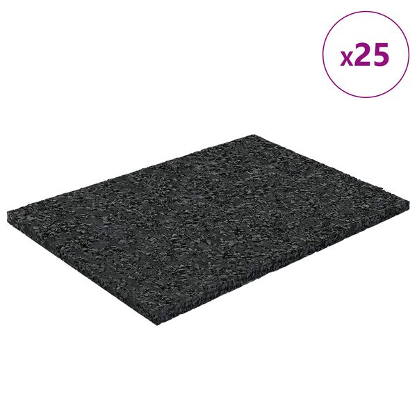 vidaXL Pad Patio z Granulatem Gumowym Czarny 6 x 9 x 0,3 cm Guma