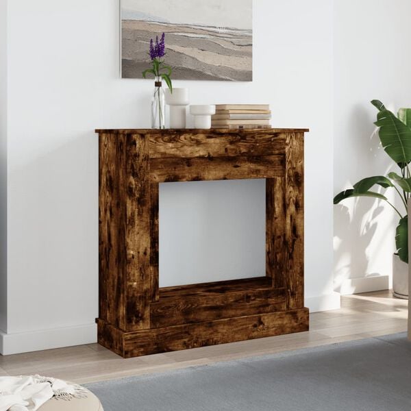 vidaXL Obudowa kominka, przydymiony dąb, 90x30x90 cm