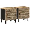 vidaXL Szafki nocne, 2 szt., czarne, 40x33,5x46 cm, lite drewno mango