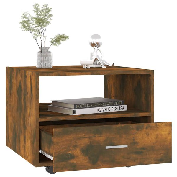 vidaXL Stolik kawowy, przydymiony dąb, 55x55x40 cm