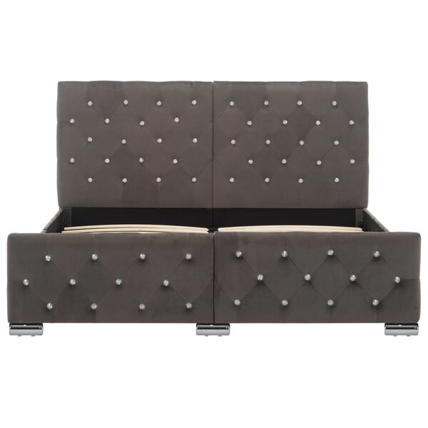 vidaXL Rama łóżka, szara, tapicerowana aksamitem, 140x200 cm