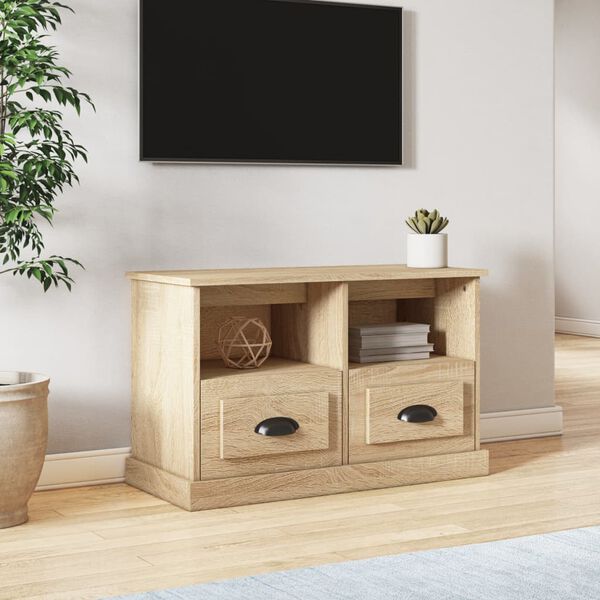 vidaXL Szafka pod TV, dąb sonoma, 80x35x50 cm, materiał drewnopochodny