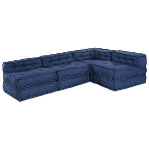 vidaXL Modularna jednostka sofy tkanina Indygo 210 x 140 x 56 cm