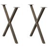 vidaXL Nogi do stołu jadalnego w kształcie litery X 2 szt. Naturalna stal 70x(72-73) cm Stal