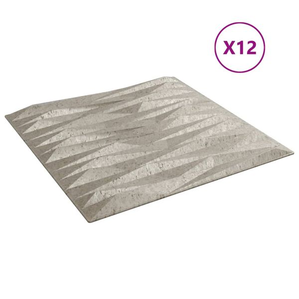 vidaXL Panele ścienne, 12 szt., beton, 50x50 cm, XPS, 3 m², kamień