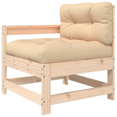 vidaXL Fotel ogrodowy z poduszkami, lite drewno sosnowe