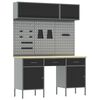 vidaXL Zestaw szafek roboczych z szufladą z p&oacute;łką 8 pcs Czarny