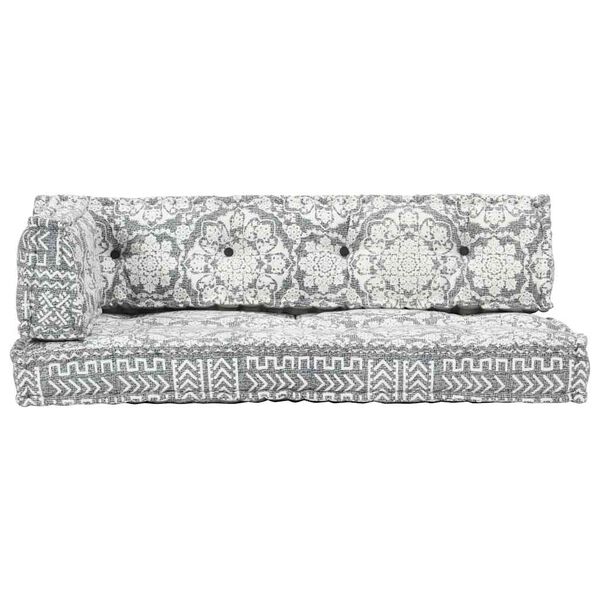 vidaXL Poduszki na sofę z palet, tkanina, jasnoszary patchwork