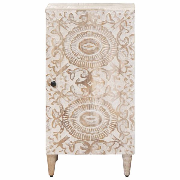 vidaXL Bufet z przechowywaniem Biały 40 x 33,5 x 75 cm Drewno z mango