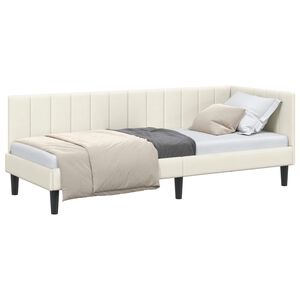 vidaXL Rama ł&oacute;żka narożnego Kremowy 80 x 200 cm Aksamit