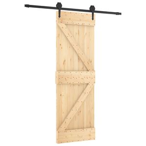 vidaXL Drzwi przesuwne 70 x 210 cm Lite Drewno Sosnowe (Nieobrobione)