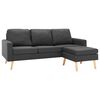 vidaXL 3-osobowa sofa z podn&oacute;żkiem, ciemoszara, tapicerowana tkaniną