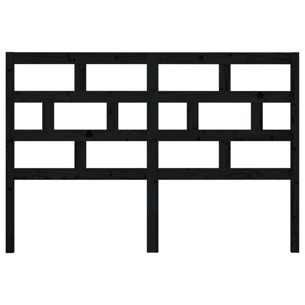 vidaXL Wezgłowie ł&oacute;żka, czarne, 146x4x100 cm, lite drewno sosnowe