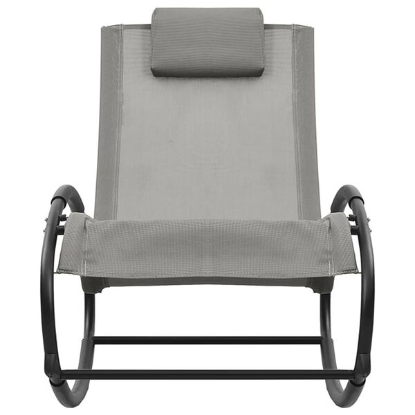 vidaXL Leżak z poduszką, stal i tworzywo textilene, szary