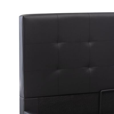 vidaXL Rama łóżka z podnośnikiem, czarna, sztuczna skóra, 140 x 200 cm
