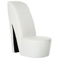 vidaXL Fotel w kształcie buta na obcasie, biały, sztuczna skóra
