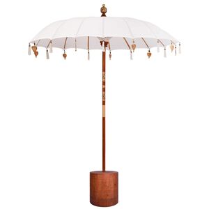 vidaXL Parasol balijski z podstawą Okrągły 190 x 190 x 295 cm