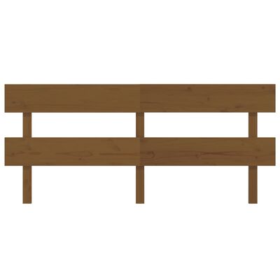 vidaXL Wezgłowie łóżka, brązowe, 204x3x81 cm, lite drewno sosnowe