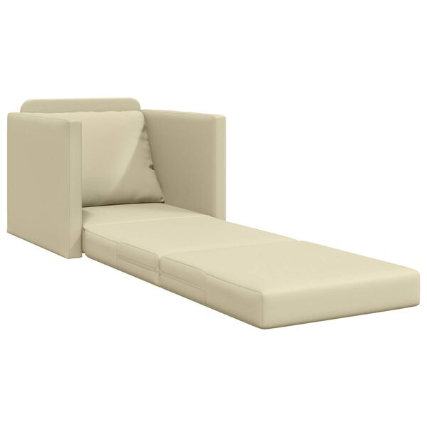 vidaXL Sofa Bed 60cm Kremowy Sztuczna sk&oacute;ra