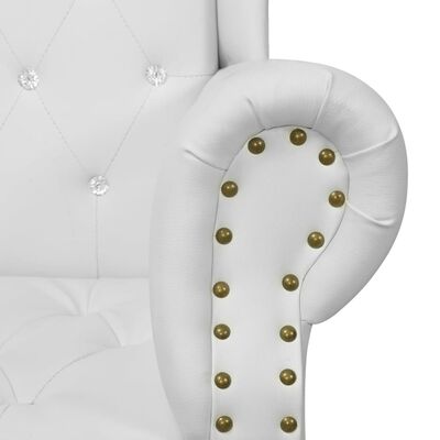 vidaXL Fotel z wysokim oparciem, biały, sztuczna skóra