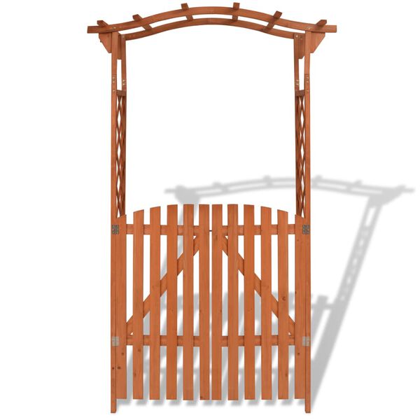 vidaXL Pergola ogrodowa z bramką, lite drewno, 120 x 60 x 205 cm