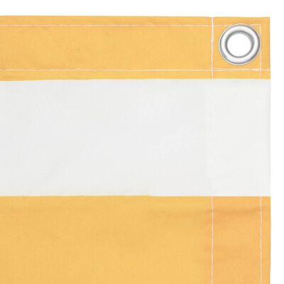 vidaXL Parawan balkonowy, biało-żółty, 90x600 cm, tkanina Oxford