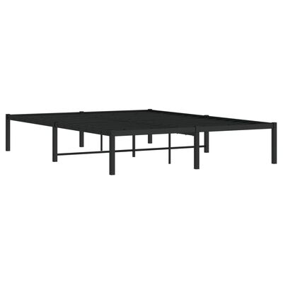 vidaXL Metalowa rama łóżka, czarna, 135x190 cm