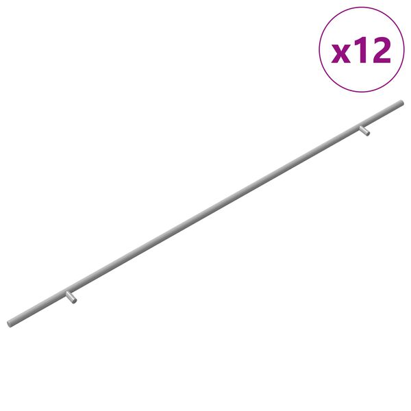 vidaXL Uchwyt do szafki 12 pcs Srebrny 900 mm Stal nierdzewna