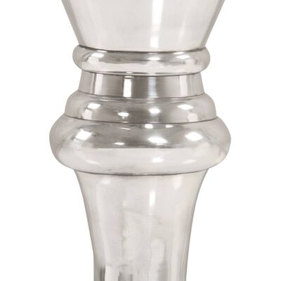 vidaXL Rzeźba szachowej królowej, lite aluminium, 58 cm, srebrna