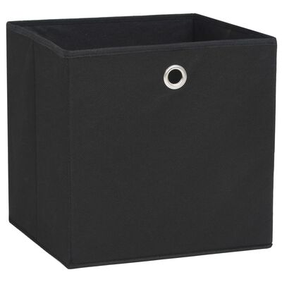 vidaXL Pudełka z włókniny, 10 szt., 28x28x28 cm, czarne