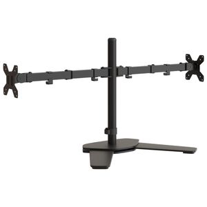 vidaXL Stojak na dwa monitory, czarny, stalowy, VESA 75/100 mm