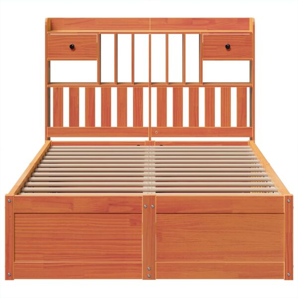 vidaXL Rama ł&oacute;żka bez materaca, woskowy brąz, 120x200 cm, lita sosna