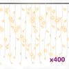 vidaXL Zasłona świetlnych sopli, 10 m, 400 diod LED, ciepła biel