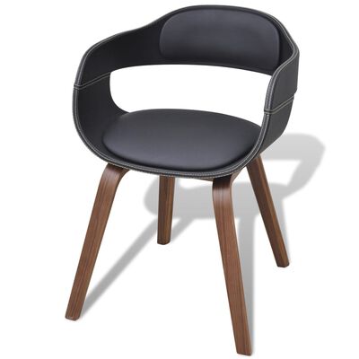 vidaXL Krzesła stołowe, 4 szt., czarne, gięte drewno i sztuczna skóra