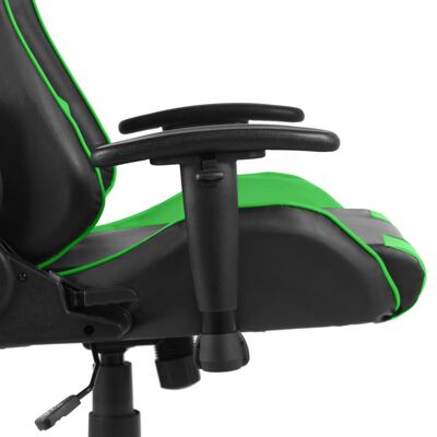 vidaXL Obrotowy fotel gamingowy, zielony, PVC