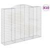 vidaXL Kosze gabionowe, 10 szt, 300x50x220/240cm, galwanizowane żelazo