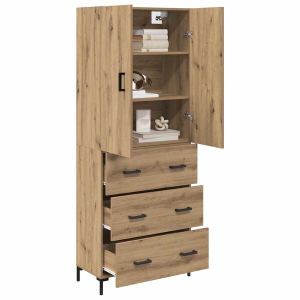 vidaXL Highboard z szufladą Dąb rzemieślniczy 69,5 x 34 x 180 cm